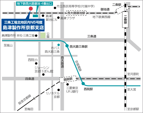 島津製作所 京都支店 地図