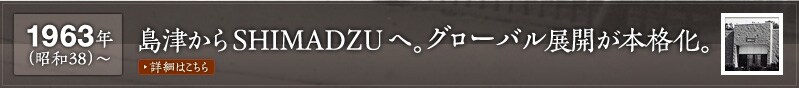 1963年(昭和38)～島津からSHIMADZUへ。グローバル展開を本格化。