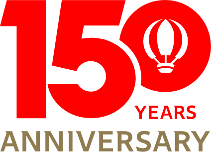 島津製作所150周年のロゴ