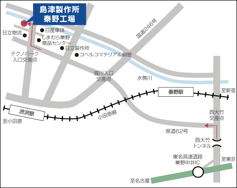 グローバルアプリケーション開発センター（秦野）の地図