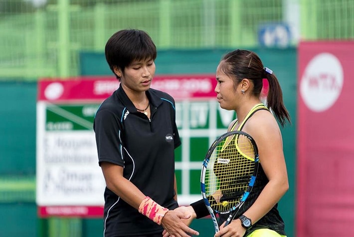 準優勝したPLIPUECH, Peangtarn選手(左)と大前選手