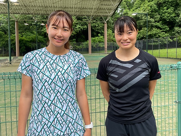 京都府代表の押野選手（右）と西尾萌々子選手（左）