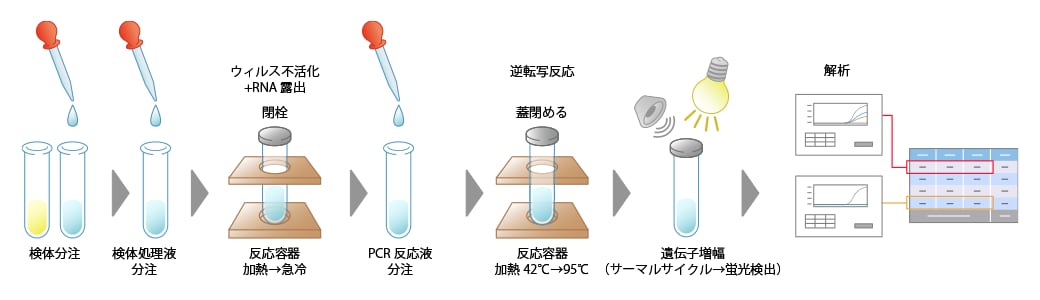 Ampdirect技術を用いたPCR検査手順