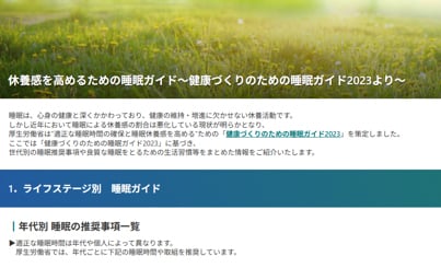 睡眠ガイド2023の紹介