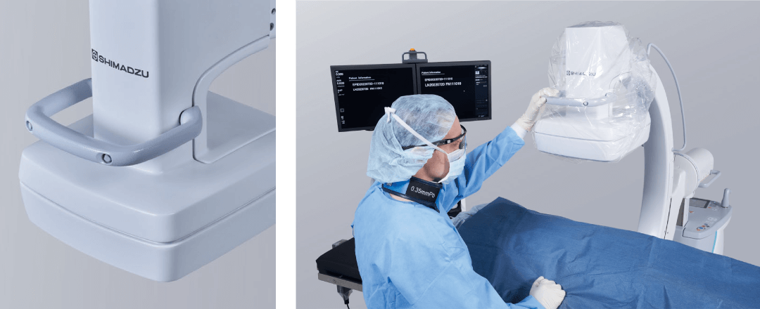 術者側からでもCアーム操作が可能