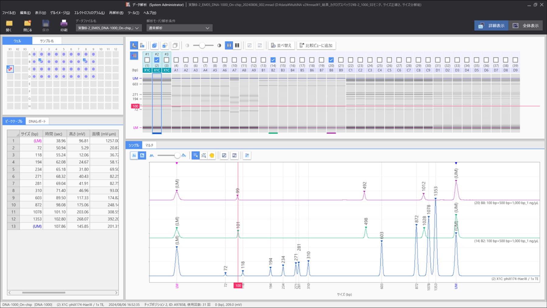 ソフトウエアの画面