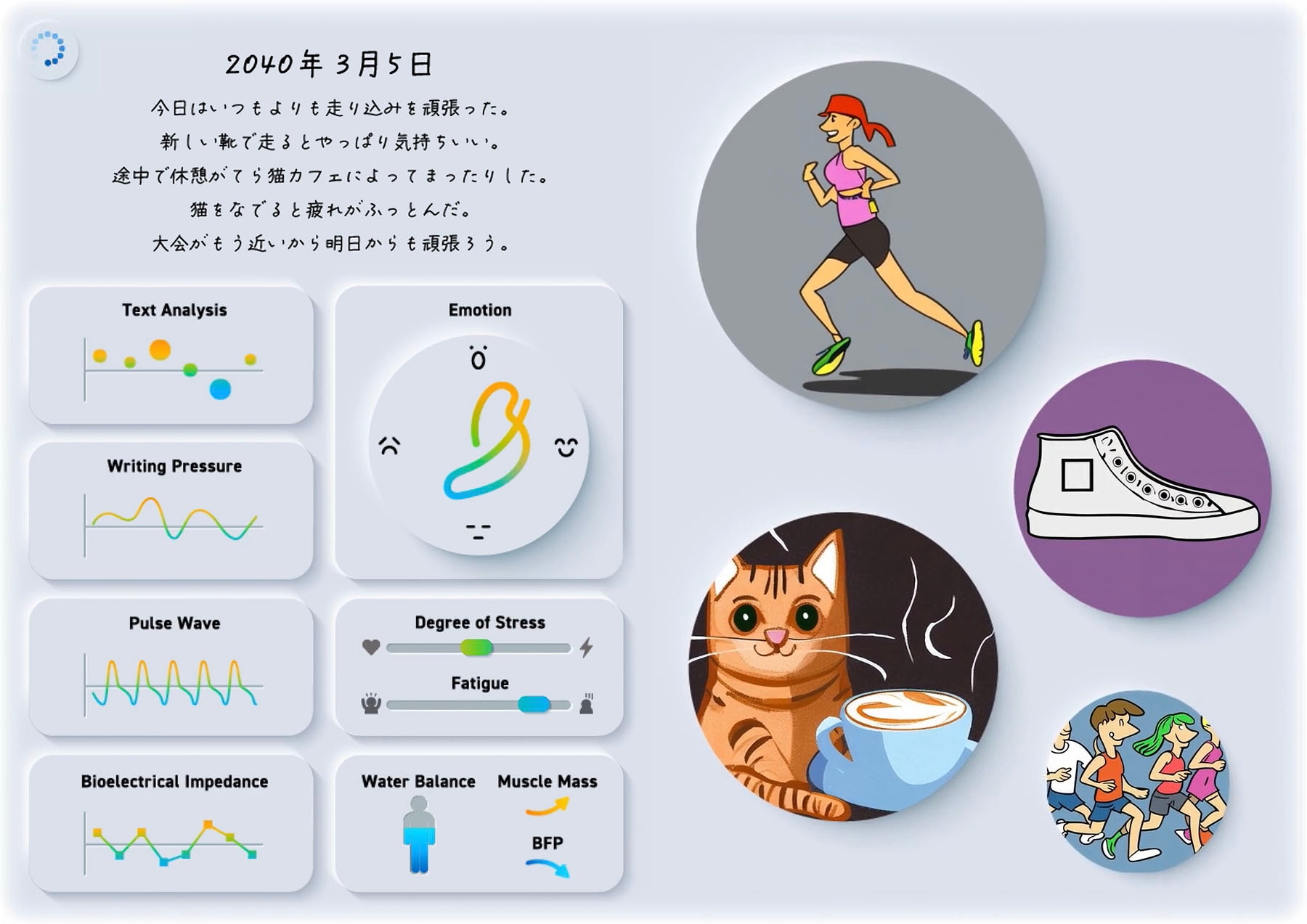 未来研究2：日記を開いたページに画面が映し出される