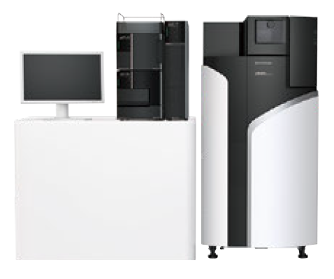 超高速液体クロマトグラフ「Nexeraシリーズ」(左)と 質量分析計「LCMS-9030」(右)