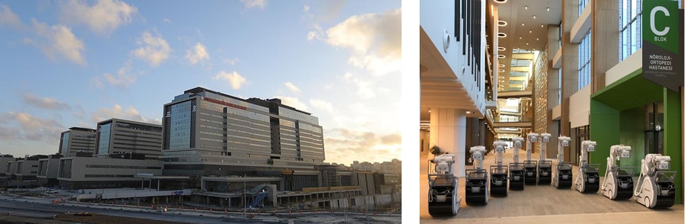 開業したバシャクシェヒル・チャム・サクラ都市病院に並ぶ島津の回診用X線撮影装置
