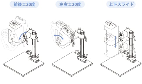 自由なカメラの角度で固定