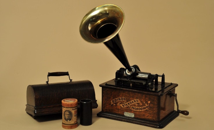 島津製作所 創業記念資料館のエジソンの蓄音機