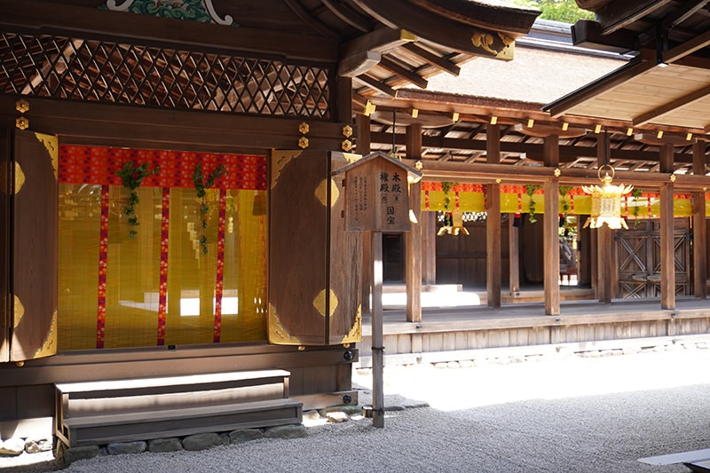 特別に許可を得て撮影した上賀茂神社本殿前の装飾