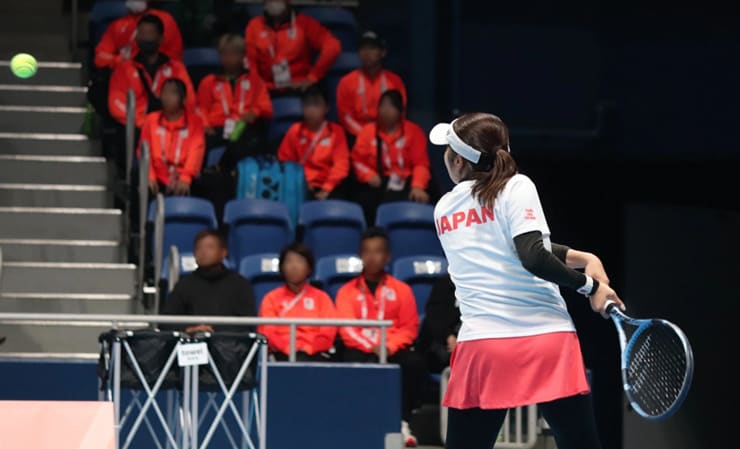 「JAPAN」を背負って戦う菰方選手 