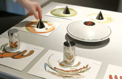 当社資料館実験ラボの曲面鏡