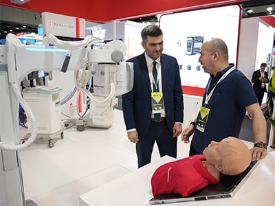 島津ブースの中