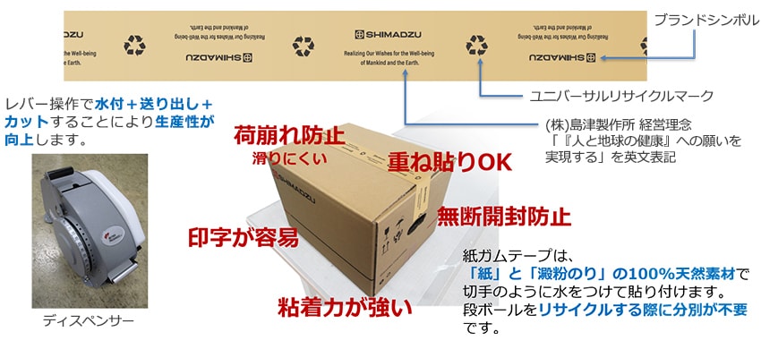 ロゴ付き紙ガムテープの採用